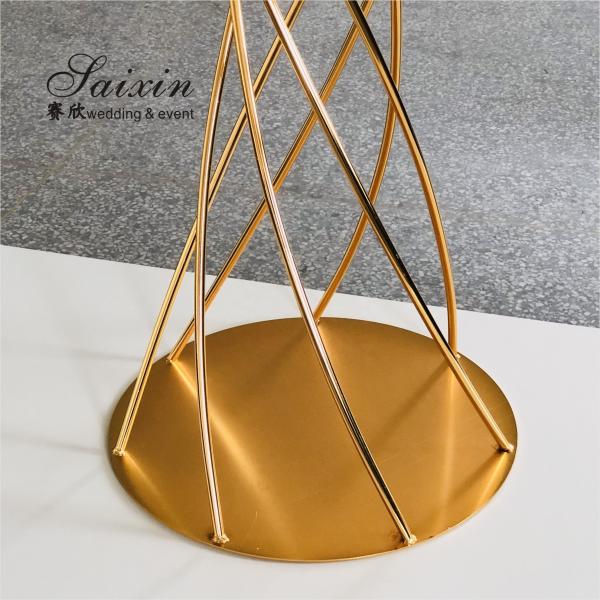 ZT-406 venda quente arranjo de flores de ouro de metal está para decoração de mesa de casamento