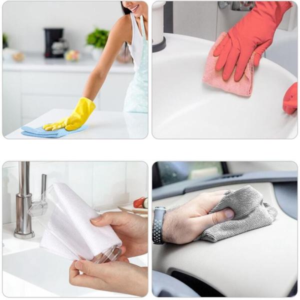 Tear-Off Disposable Microfiber Cloth Roll and 25x25cm or 30x30cm Pieces with Customizable Size