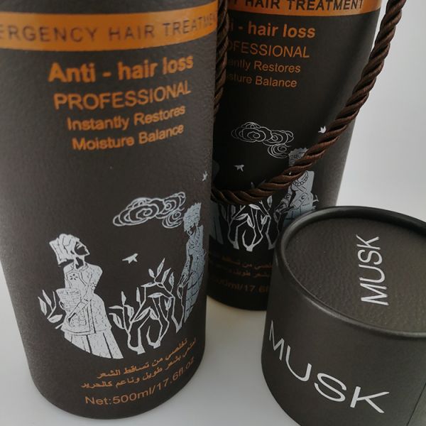 Festive Round Kraft Paper Tube Gift Box Packaging With Carry Handle Custom Design