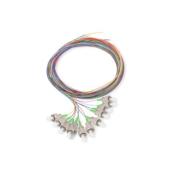 Custom Fiber Optic Pigtail with SC E2000 FC ST Connector 0.9mm 12 Colors Cable for Low Loss Transmission
