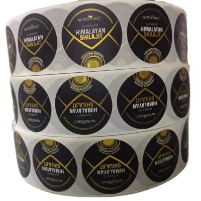 Vinyl Paper Cosmetic Bottle Sticker com logotipo de carimbo de ouro