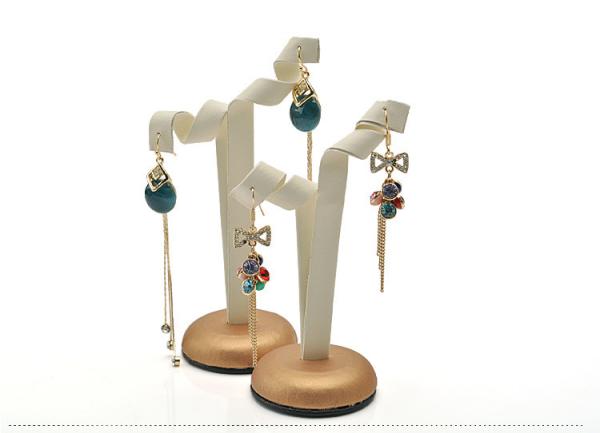 Faux PU Leather Earring Display Stands Y Shaped Style Hanging Long Earrings
