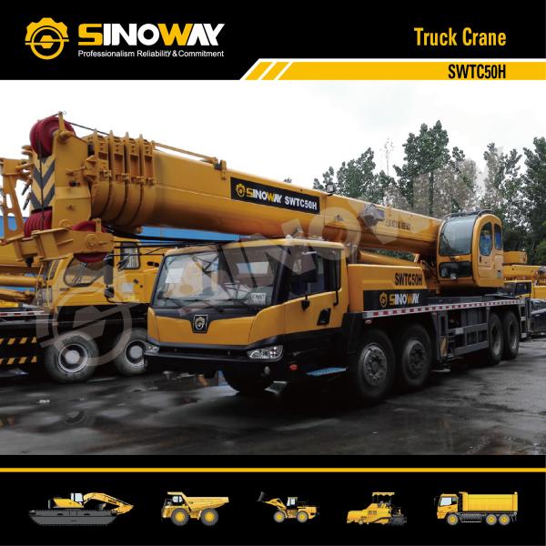 Construction Hydraulic Mobile Crane 50 Ton Capacity Hoisting Autocrane