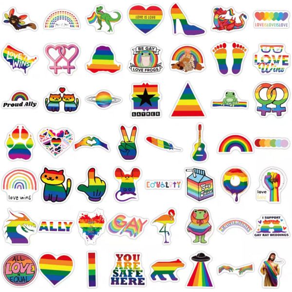 Personalized BOPP Rainbow Kiss Cut Stickers Printing for Wall Decal