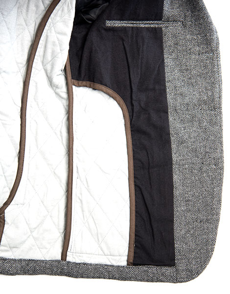 Grey Herringbone Mens Casual Blazer Jacket Fine Workmanship Woolen Warm Wear