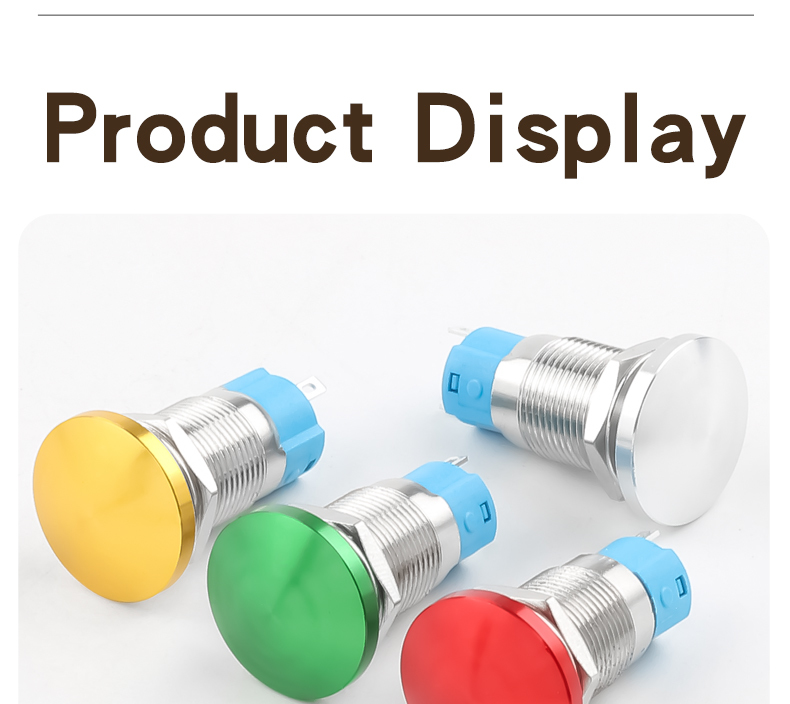 12mm self-locking mushroom head button switch NO normally open and closed momentary reset press-type red start small button