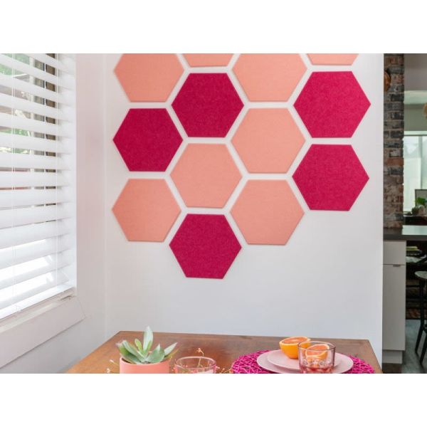 Eco Friendly PET Modern Hexagon Acoustic Wall Panels Sound Absorbing Flame Retatdant