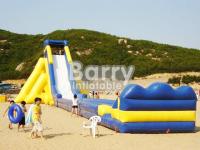 Diapositiva inflable comercial gigante amarilla/azul/diapositiva inflable adulta