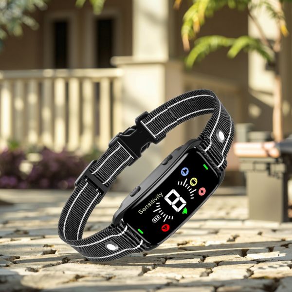 Rechargeable IP67 Waterproof Eco-friendly Custom Anti Bark Collar 8 Adjustable Sensitivity Smart Dog Training Device 4 Modes 20+