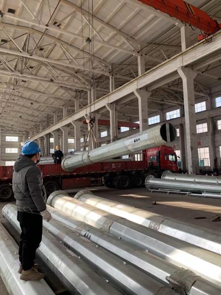 Q355 Hot Dip Galvanized Steel Pole 18.2M Dodecagonal Thickness 8mm
