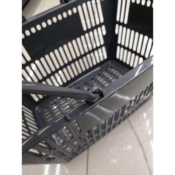 Panier de magasinage en plastique 20L pour hypermarché en rouge/bleu/vert/gris