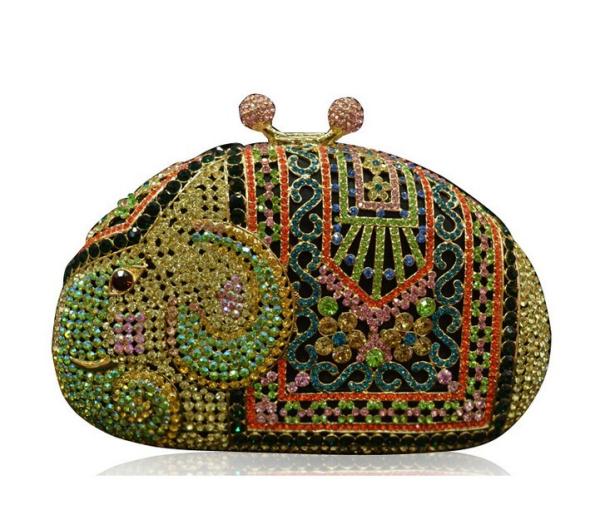 Animal hollow diamond evening bag clutch bag luxury alloy