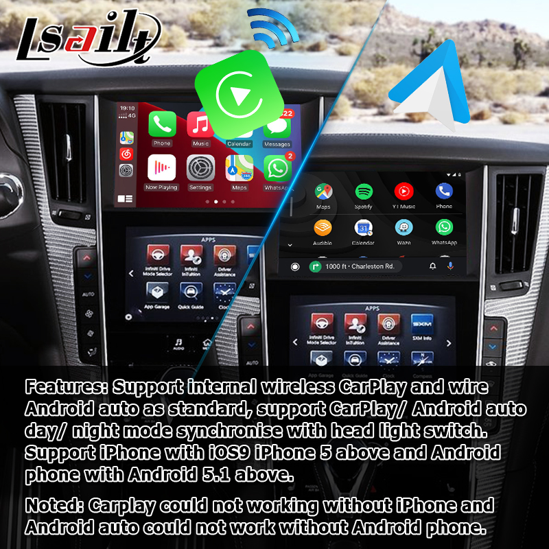 Андроид 10 интерфейса carplay навигации андроида Infiniti Q50 Q60 carplay видео-