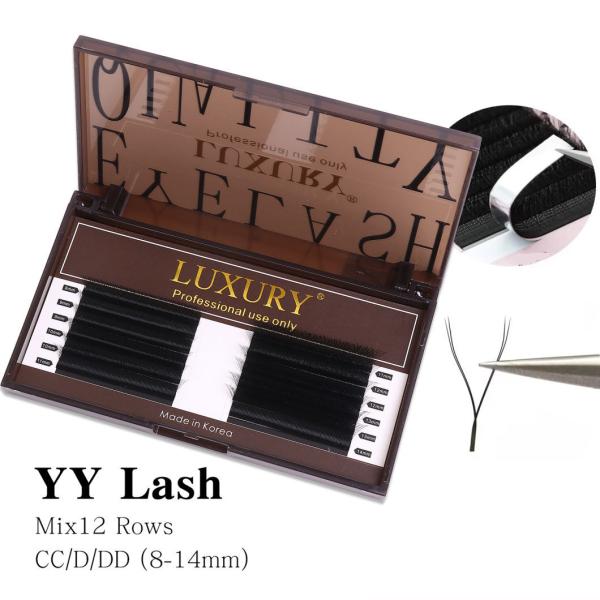 Makeup Eyelashes 8-14mm Mixed Rapid Volume Lash Extensions Cc/D/Dd Curl 0.10 3D 5D Yy Automatic Blooming Flower Lashes Individual Lashes