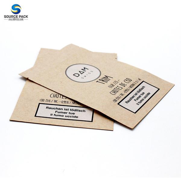 Biodegradable Custom Weed Packaging Kraft Paper Stand Up Pouch