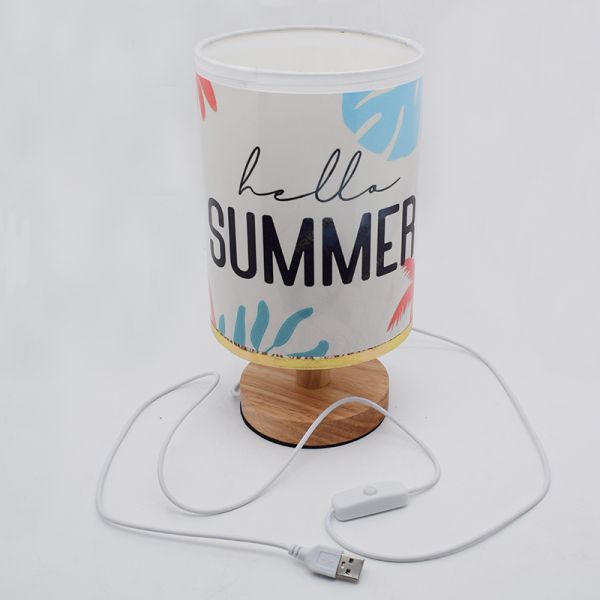 Personalized Wood Base Desktop Sublimation USB Night Lamp Light With Printable PET Film For DIY Printing