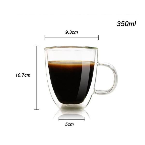 Стекла круглого рождества выпивая, подгонянная чашка стекла двойного слоя Латте