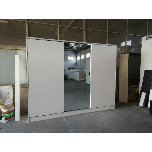 дверь кухонного шкафа 3 большой современной спальни MDF 15mm деревянная сползая шкаф с зеркалом
