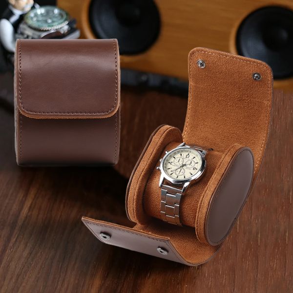 1 Slot Leather Watch Storage Box Handmade Travel Organizer Luxury Design OEM ODM