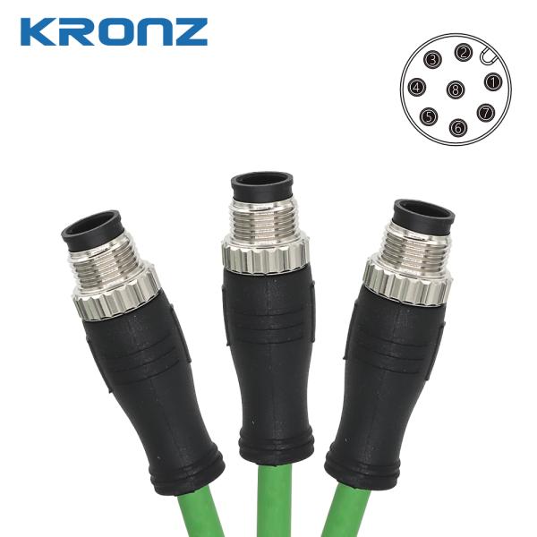 BN Wire Color M12 Connector For Harsh Environments Ambient Temperature -25- 85C Brass Contact Nut Material