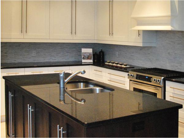 Absolute Black India Granite Stone Slab Countertop Costs Pre Cut  2 - 3 Thick
