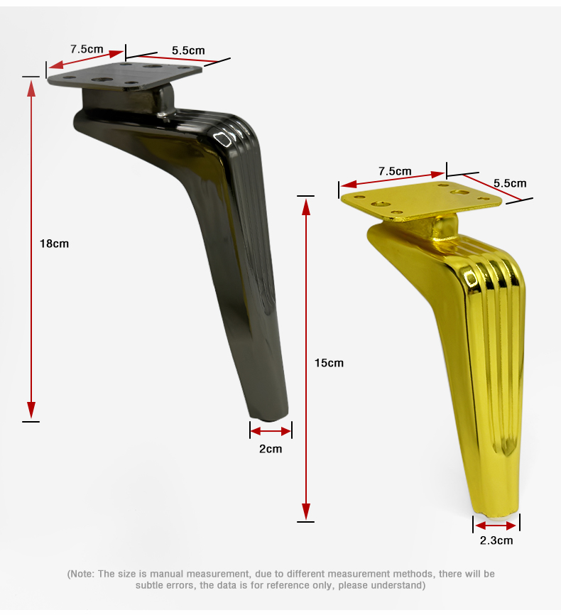 Wholesale Light Luxury Coffee Table Legs Metal Furniture Hardware Support Leg Fittings Sickle-Shaped Sofa Heightening Legs