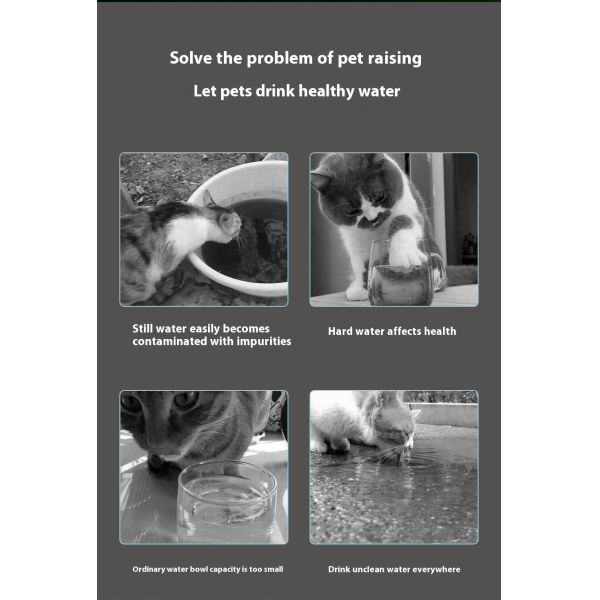 Automatic Wireless Charge Induction Intelligent Pet Water Dispenser Eco-Friendly Waterproof IPX7 Portable Bottle Cat Dog Feeder
