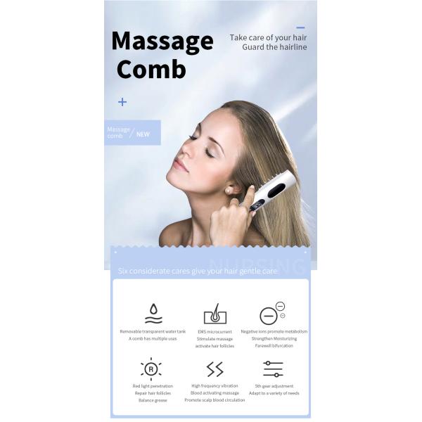 Scalp Applicator Liquid Comb for Hair Follicle Stimulation 6 Gears and USB Charging
