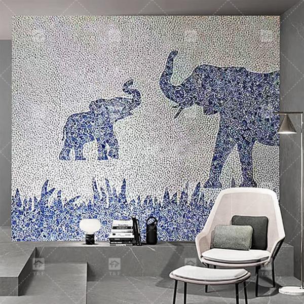 Мозаичная плитка Картинное искусство Стенная роспись Ресторан Гостиная Жилая комната Внутреннее украшение стены Стенная роспись Мозаика