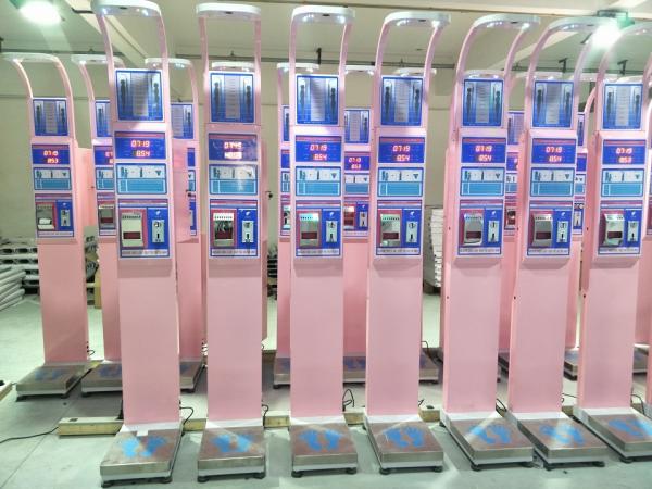 Coin Operated Digital Body Weight Scale With Height Measurement 0.1cm 0.5kg Accuracy