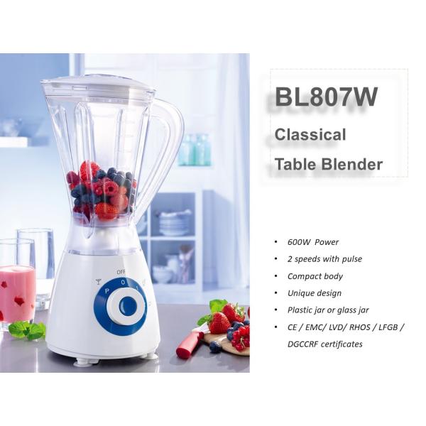 600W 1.5 L BL807 Plastic / Glass Jar Food Blender