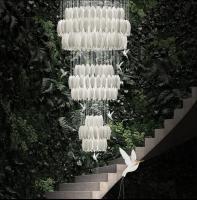 Nouveau design décor de plafond haut luxe lustres modélisation de l'escalier de la villa en céramique fleur pendentif lumière