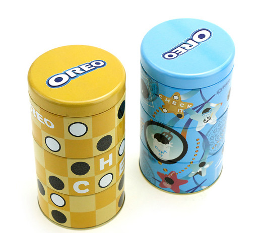 Round Candy Cookie Tin Cans 90x160mm Airtight