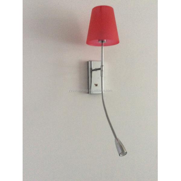 LED Modern Hotel Wall Lamps with Double Head and PP Shade CRI 80 Lifespan 30000 hours