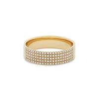 Micron Pave CZ 18K Anéis de pedra preciosa dourada Cigarro 925 Sterling Silver