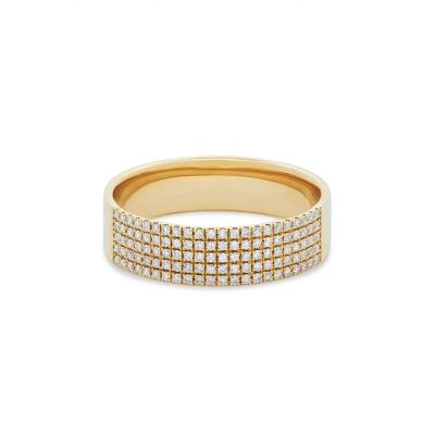 Micron Pave CZ 18K Gold Plated Gemstone Rings Cigar 925 Sterling Silver