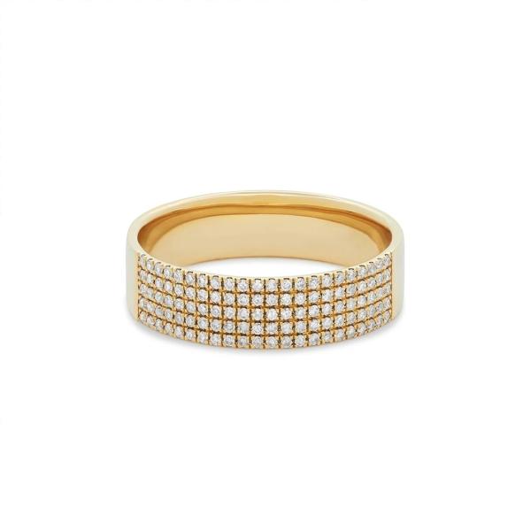 Micron Pave CZ 18K Anéis de pedra preciosa dourada Cigarro 925 Sterling Silver