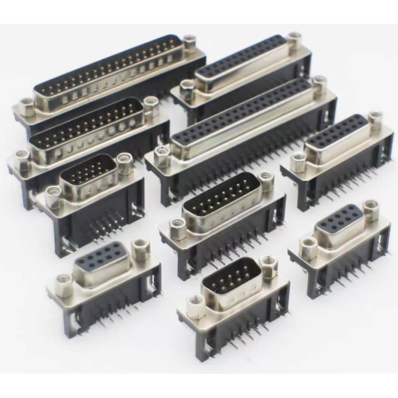 DR9/15/25/37 DB male/female, solder PCB mount, 90-degree bent pin, serial VGA connector