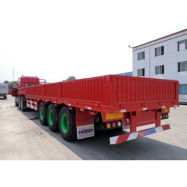 80T Load Capacity 3 Axle 40FT Container Side Wall Semi Trailer with Energy- LED Light