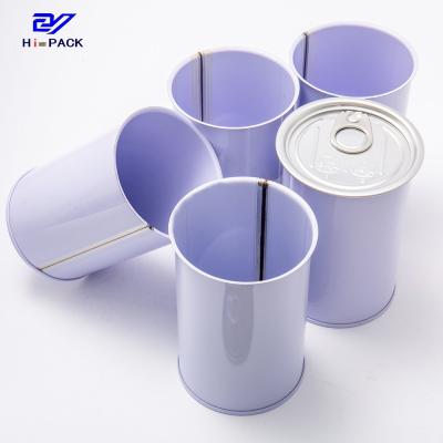 Round Shape Drink Cans Metal 200 300 450 Gram Easy Open Tin Can For Fruit