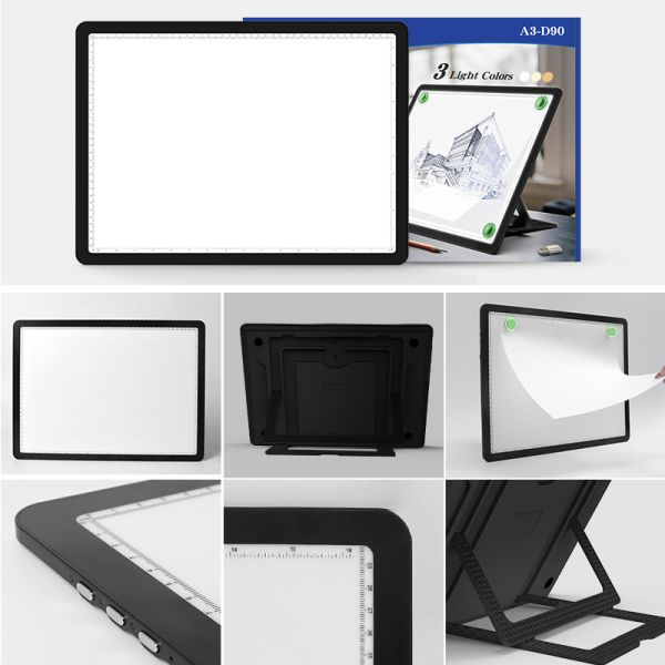 CE FCC ROHS Certified LED Light Pad A4 D90 6 Level Natural Light Drawing Board for 2D Animation Sketching Applications
