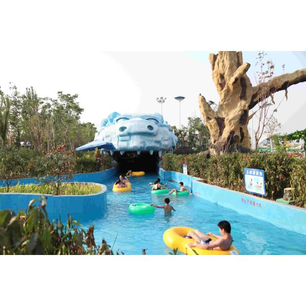Fiberglass (FRP) Lazy River with 1.0m Water Depth and Hot-dip Galvanized Steel Support Structure for Water Parks