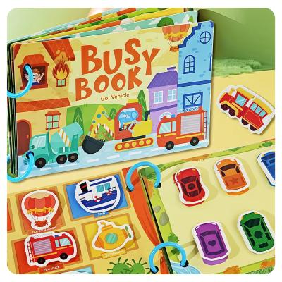 Quiet Book Early Learning Activity Puzzle Paste Matching Game Toys Children's Educational Magic Tape Wooden Busy Book Toys