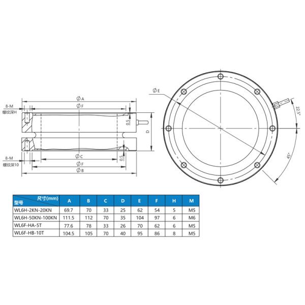 NS-WL6 Series Stainless Steel Load Cell Mounting Tension Pressure Sensor