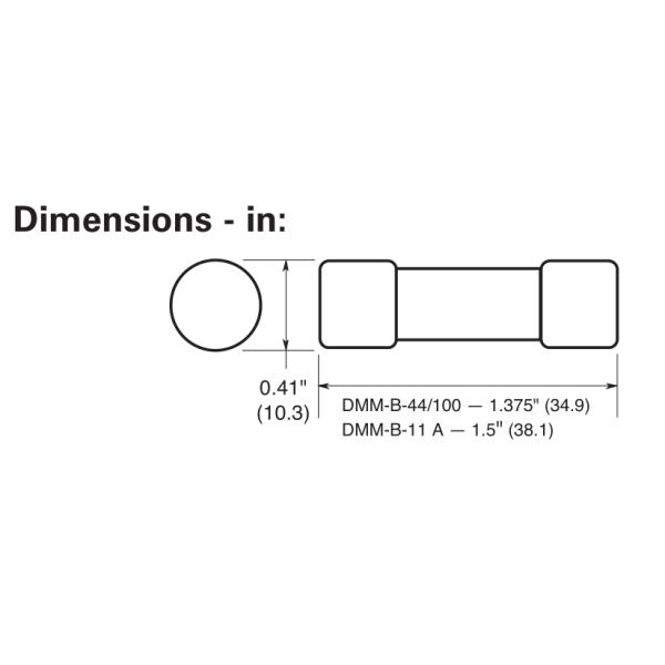 10.3mm Dia DMM-B-11A DMM-11AR DMM-11A 10 x 38 mm 1000V 11A DMM Fusible Multiméter de poca velocidad 0FLU011.T