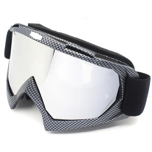 Custom Selling Carbon Fiber Pattern Motorcycle Goggles with TPU Frame and PC