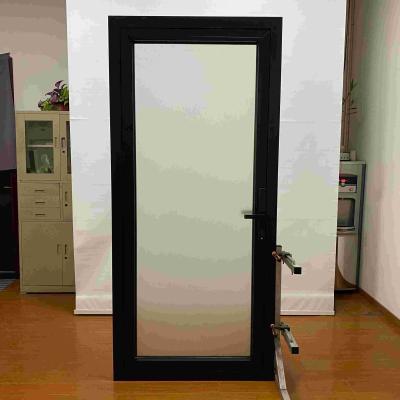 Weather Frosted Aluminium Hinged Doors Smart Electronic Lock Aluminium Pivot Door