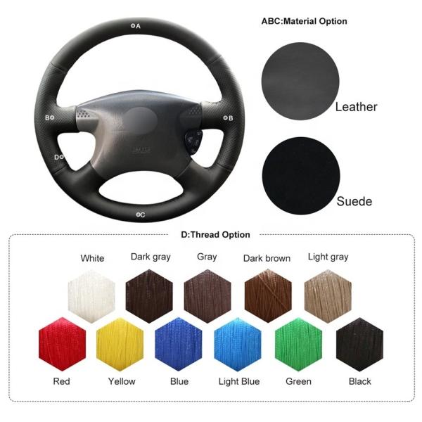 Car Fitment Nissan Sentra 2000-2006 Hand Sewn Steering Wheel Covers for a Perfect Fit