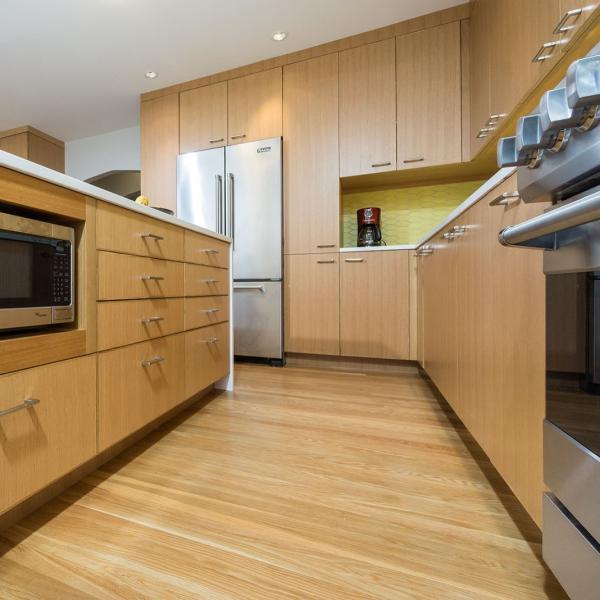 OEM Custom Wooden Grain Commercial Solid Wood Kitchen Island Cabinet With Sink Island