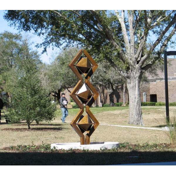 Rusty Decoration Outdoor Garden Water Fountain Corten Steel Sculpture